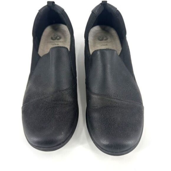 Clarks Sillian Holly black‎ flats slip on shoes Cloudsteppers size 7.5 - Picture 3 of 12